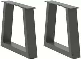 Kavos staliuko kojelės, V formos, 2 vnt., antracito spalvos, 30x(30-31,3) cm, plienas