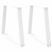 Valgomojo stalo kojelės, 2 vnt., baltos, 70x(72-73,3) cm, plienas, V formos