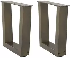 Kavos staliuko kojelės, V formos, 2 vnt., natūralus plienas, 40x(30-31,3) cm, plienas