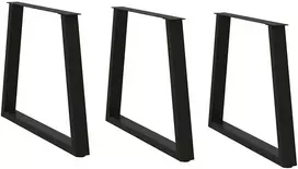 Valgomojo stalo kojos, 3 vnt., juodos, 70x(72-73,3) cm, plienas, V formos