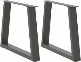 Kavos staliuko kojelės, V formos, 2 vnt., antracito spalvos, 70x(42-43,3) cm, plienas