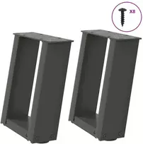 Kavos staliuko kojelės, 2 vnt., antracito spalvos, 30x(30-31) cm, plienas
