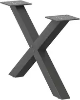 Kavos staliuko kojelės, 2 vnt., antracito spalvos, 60x(30-31) cm, plienas