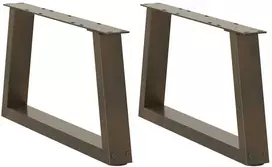 Kavos staliuko kojelės, V formos, 2 vnt., natūralus plienas, 50x(30-31,3) cm, plienas