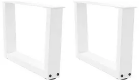 Kavos staliuko kojelės, V formos, 2 vnt., baltos, 50x(30-31,3) cm, plienas