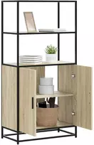 aukšta lenta Sonoma ąžuolas 68x35x139 cm Mediena ir metalas