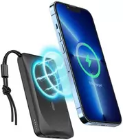 Powerbank compatible with MagSafe Veger MagOn (VP1151 / W1151) PD QC3.0 2A 20W 10000 mAh with wireless charging juodas