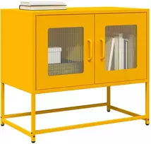 TV staliukas televizoriaus spintelė garstyčių geltona 68x39x60,5 cm