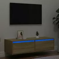TV staliukas Televizoriaus spintelė su LED apšvietimu, ąžuolo, 100X35,5x25cm