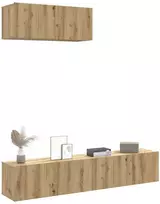 TV staliukas 3 dalių sieninis televizoriaus spintelės komplektas Artisan Oak