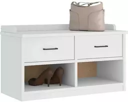 Prieškambario suoliukas SANDNES baltas 87x40x50 pušies masyvo