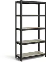 Songmics Reguliuojama stovinti lentyna su 5 lentynomis 40 x 90 x 180 cm Pilkai juoda