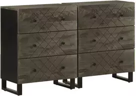 indaujos 2 vnt juodos 60x33x75 cm medžio masyvo mango