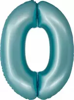 GoDan Folinis balionas skaičius “0” melsvos spalvos