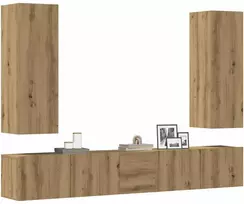 TV staliukas 5 dalių sieninis televizoriaus spintelės komplektas Artisan Oak