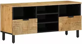 televizoriaus spintelė Ruda 100x33x46 cm Medžio masyvo Mango