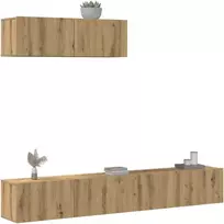 TV staliukas 3 dalių sieninis televizoriaus spintelės komplektas Artisan Oak