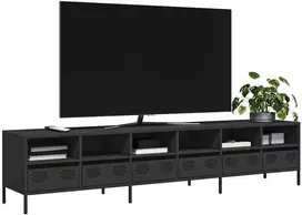 TV staliukas Televizoriaus spintelė, juodas, 202x39x43,5 cm, plienas
