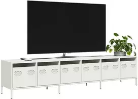 TV staliukas Televizoriaus spintelė, balta, 202x39x43,5cm, plienas