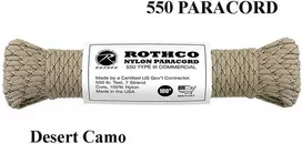 Rothco Virvutė 550 Paracord 30 m Desert camo