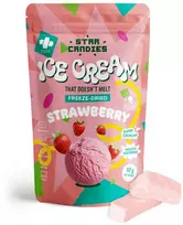 Supergarden STAR CANDIES šaltyje džiovinti braškiniai ledai, 50g
