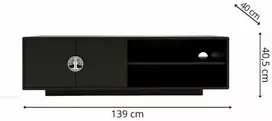 TV staliukas Skandica TV spintelė, Dancan LOTTA, 139x40 cm, Juoda
