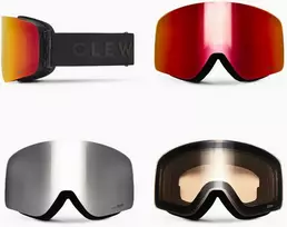 Vokietija Clew Magnetic Slim juodas goggle 3 lęšiai