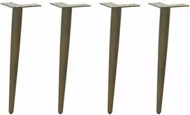 Kavos staliuko kojelės, kūginės, 4 vnt., natūralus plienas, 30-31 cm, plienas