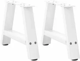 Kavos staliuko kojelės, 2 vnt., baltos, 30x(30-31) cm, plienas, A formos