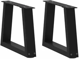 Kavos staliuko kojelės, V formos, 2 vnt., juodos, 30x(30-31,3) cm, plienas