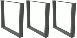 Valgomojo stalo kojos, V formos, 3 vnt., antracito spalvos, 100x(72-73,3) cm, plienas