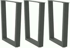 Valgomojo stalo kojos, V formos, 3 vnt., antracito spalvos, 70x(72-73,3) cm, plienas