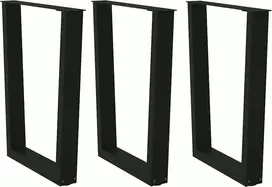 Valgomojo stalo kojos, 3 vnt., juodos, 70x(72-73,3) cm, plienas, V formos
