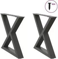 Kavos staliuko kojos, 2 vnt., antracito spalvos, 60x(42-43,3) cm, plienas