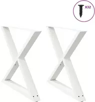 Valgomojo stalo kojos, 2 vnt., baltos, 90x(72-73,3) cm, plienas