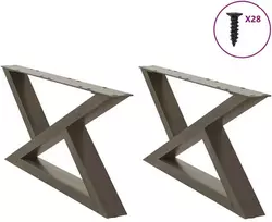 Kavos staliuko kojelės, 2 vnt., natūralus plienas, 70x(30-31,3) cm, plienas