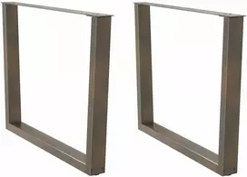 Valgomojo stalo kojelės, V formos, 2 vnt., natūralus plienas, 100 x (72-73,3) cm, plienas