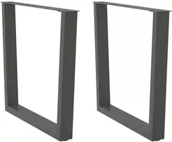 Valgomojo stalo kojos, V formos, 2 vnt., antracito spalvos, 80x(72-73,3) cm, plienas