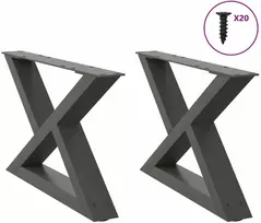 Kavos staliuko kojos, 2 vnt., antracito spalvos, 50x(30-31,3) cm, plienas