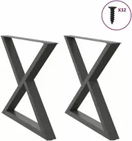 Valgomojo stalo kojos, 2 vnt., antracito spalvos, 90x(72-73,3) cm, plienas