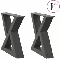 Kavos staliuko kojos, 2 vnt., antracito spalvos, 30x(30-31,3) cm, plienas