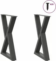 Valgomojo stalo kojos, 2 vnt., antracito spalvos, 60x(72-73,3) cm, plienas