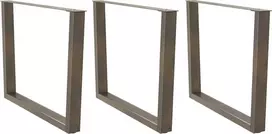 Valgomojo stalo kojelės, V formos, 3 vnt., natūralus plienas, 100 x (72-73,3) cm, plienas