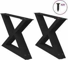 Kavos staliuko kojelės, 2 vnt., juodos, 50x(30-31,3) cm, plienas