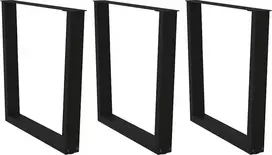 Valgomojo stalo kojos, 3 vnt., juodos, 90x(72-73,3) cm, plienas, V formos