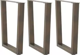 Valgomojo stalo kojelės, V formos, 3 vnt., natūralus plienas, 70x(72-73,3) cm, plienas