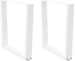 Valgomojo stalo kojelės, 2 vnt., baltos, 80x(72-73,3) cm, plienas, V formos