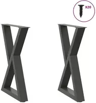 Valgomojo stalo kojos, 2 vnt., antracito spalvos, 50x(72-73,3) cm, plienas