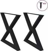 Valgomojo stalo kojos, 2 vnt., juodos, 90x(72-73,3) cm, plienas