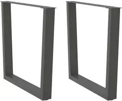 Valgomojo stalo kojos, V formos, 2 vnt., antracito spalvos, 90x(72-73,3) cm, plienas